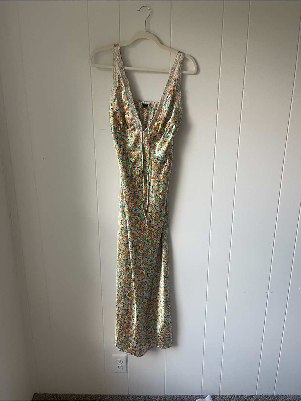 wild fable Yellow Green Floral Maxi Slip Dress